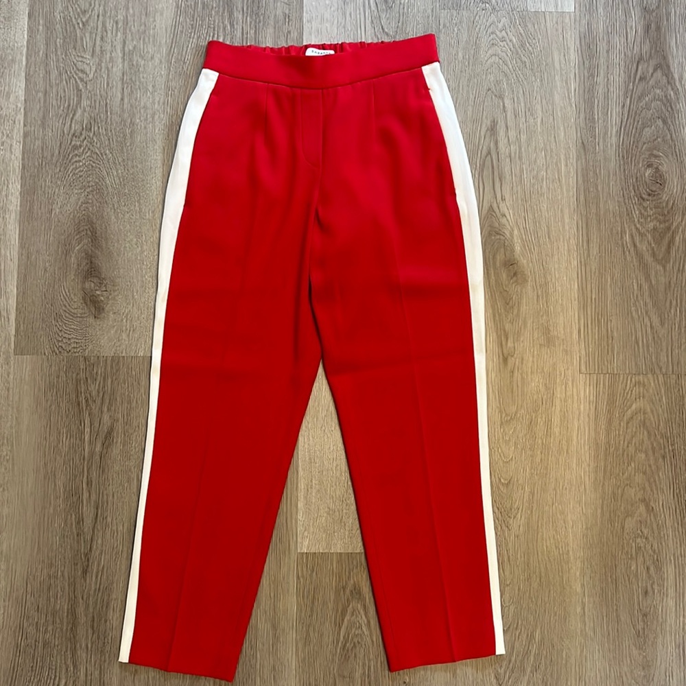 Aritzia Babaton Conan Red White Tuxedo Stripe Trouser Pants